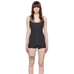 Skims Black Cami Lace Romper